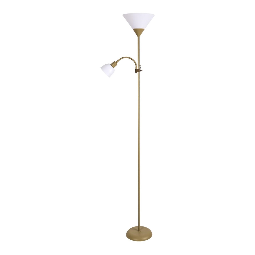 Brilagi - Lampadaire CERIA 2 en 1 1xE27/100W/230V + 1xE14/25W doré/gris
