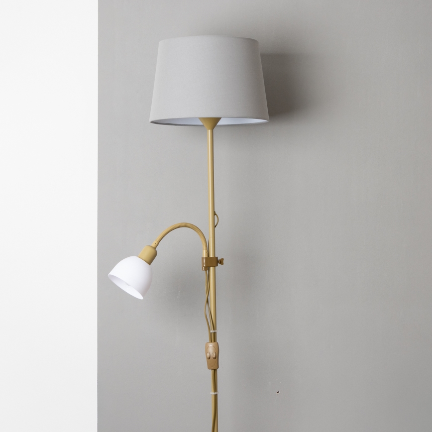 Brilagi - Lampadaire CERIA 2 en 1 1xE27/100W/230V + 1xE14/25W doré/gris