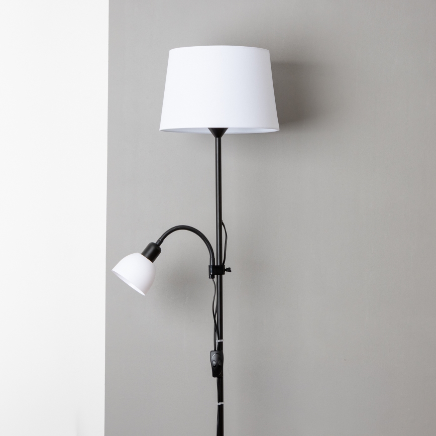 Brilagi - Lampadaire CERIA 2 en 1 1xE27/100W/230V + 1xE14/25W noir/blanc