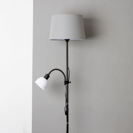 Brilagi - Lampadaire CERIA 2 en 1 1xE27/100W/230V + 1xE14/25W noir/gris
