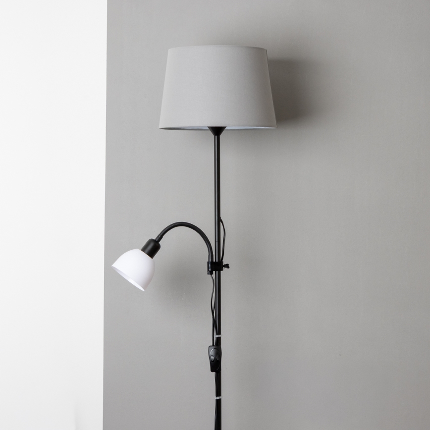 Brilagi - Lampadaire CERIA 2 en 1 1xE27/100W/230V + 1xE14/25W noir/gris
