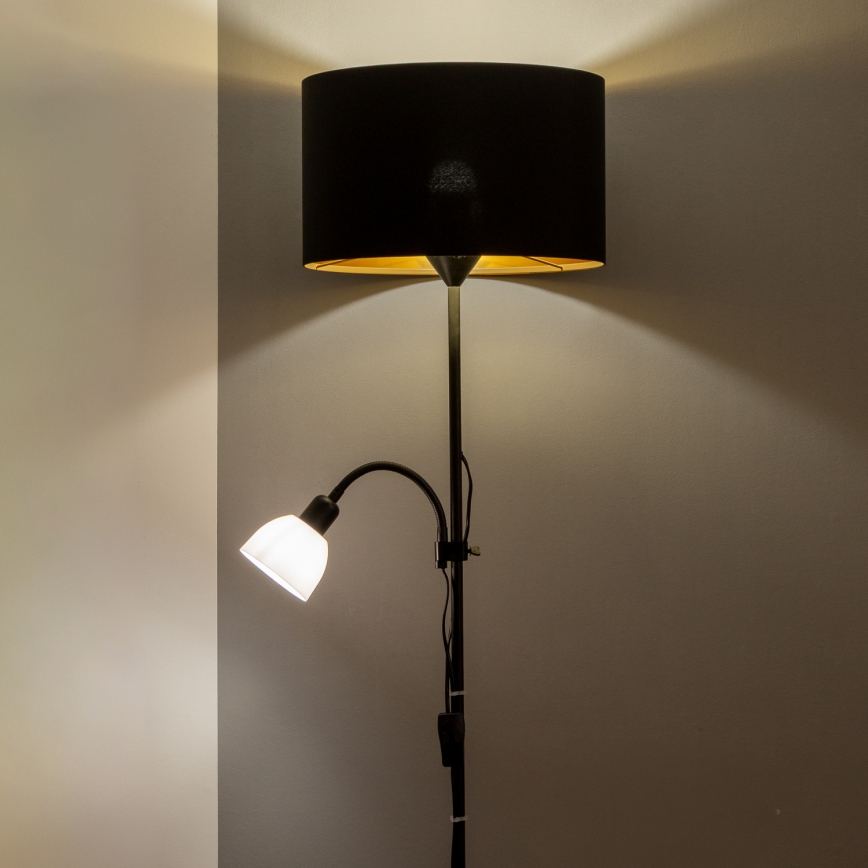 Brilagi - Lampadaire CERIA 2 en 1 1xE27/100W/230V + 1xE14/25W noir