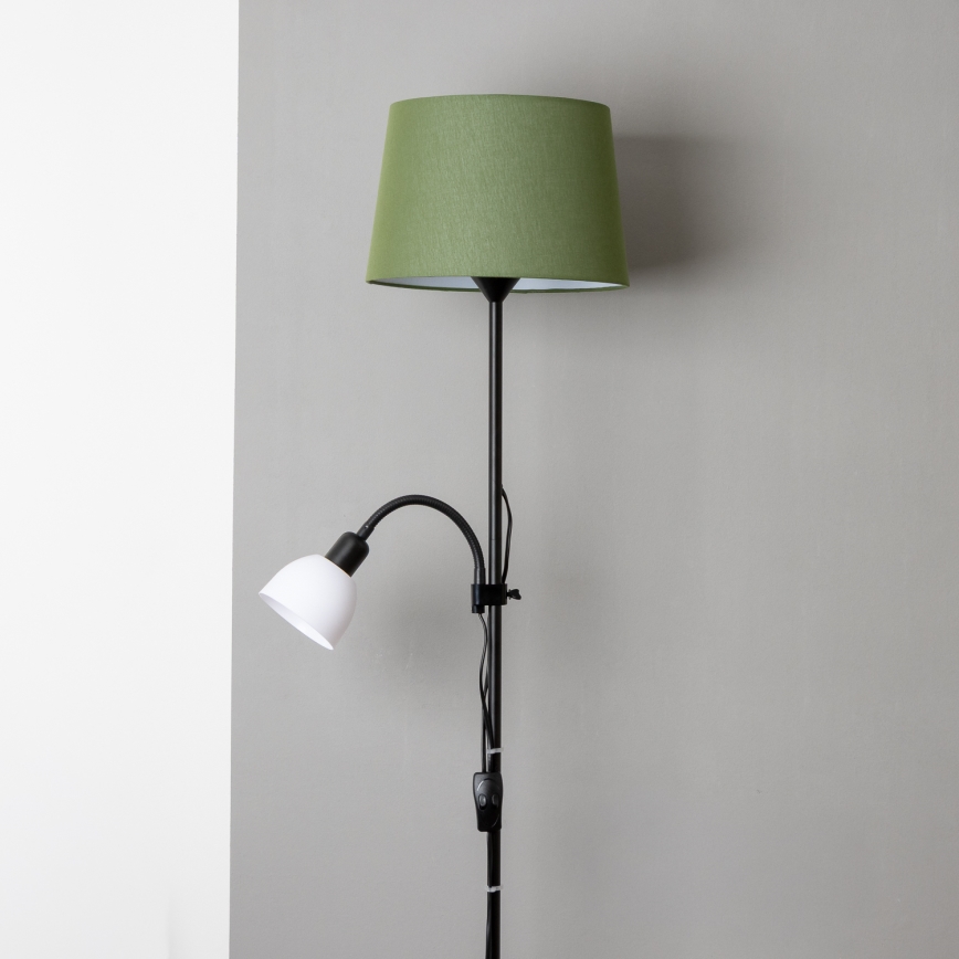 Brilagi - Lampadaire CERIA 2 en 1 1xE27/100W/230V + 1xE14/25W noir/vert