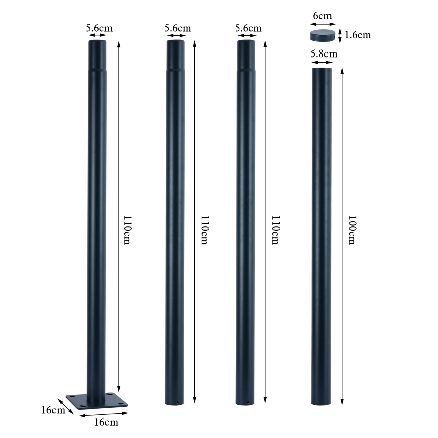 Brilagi - Lampadaire LED sur mât de 4 m URBANSPARK LED/120W/230V anthracite IP65