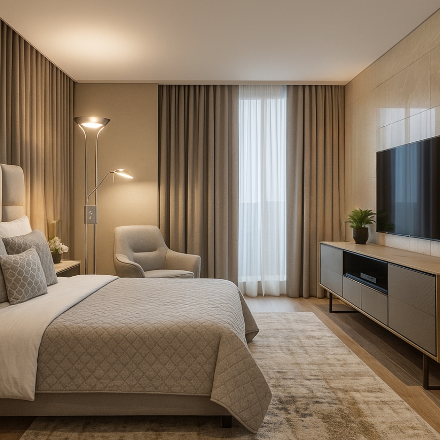 Brilagi - Lampadaire dimmable SCARLETT 1xR7s/230W/230V + 1xG9/40W chrome mat