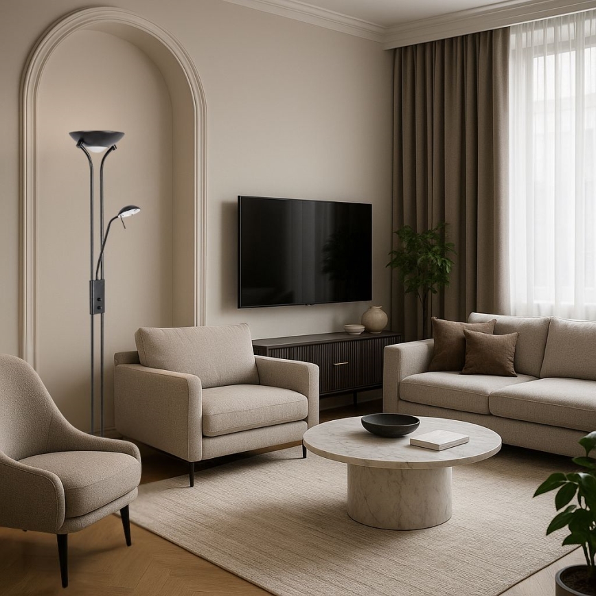 Brilagi - Lampadaire dimmable SCARLETT 1xR7s/230W/230V + 1xG9/40W noir