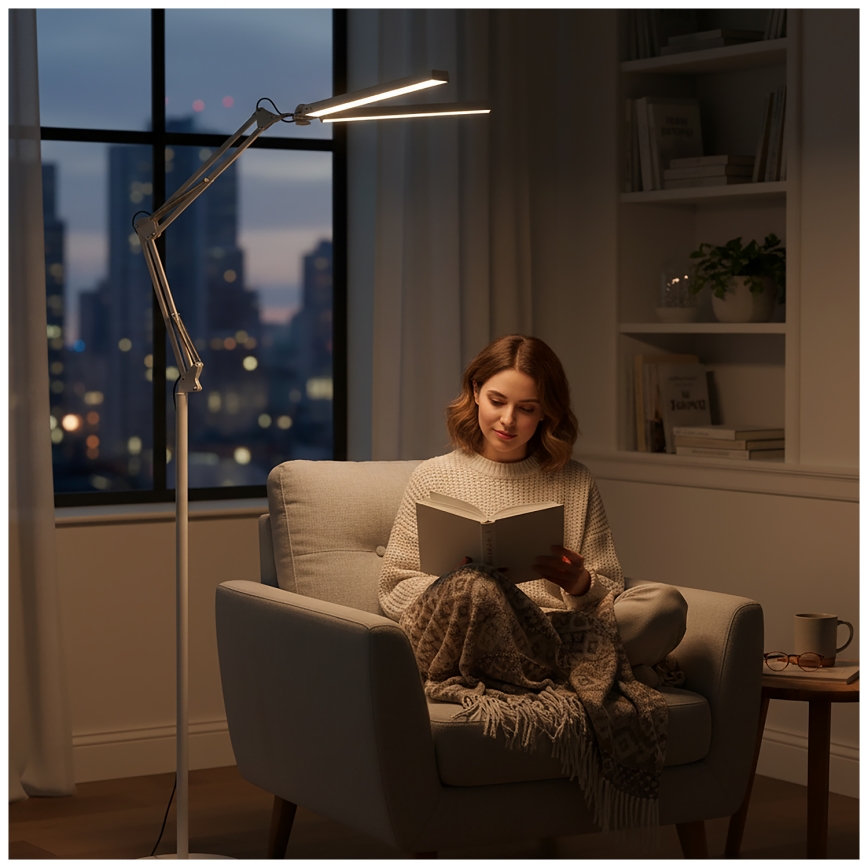 Brilagi - Lampe sur pied flexible dimmable LED VARIO LED/14W/230V 3000-6000K 157 cm blanc