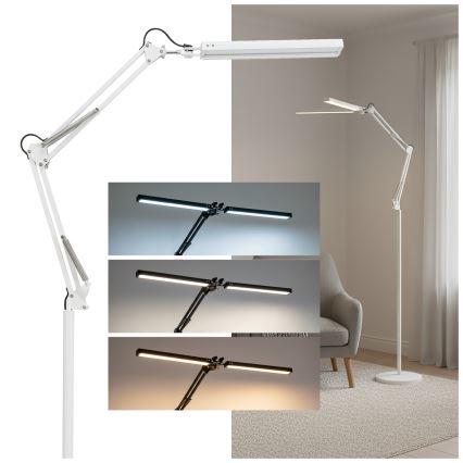 Brilagi - Lampe sur pied flexible dimmable LED VARIO LED/14W/230V 3000-6000K 157 cm blanc