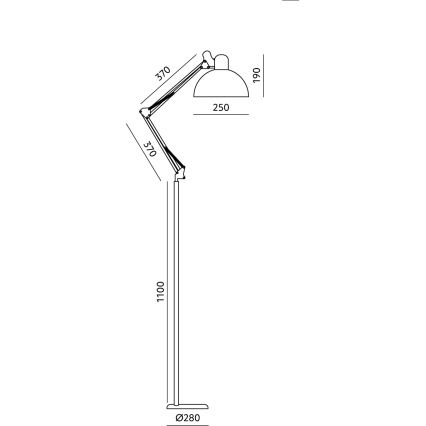 Brilagi - Lampadaire flexible TASKER 1xE27/60W/230V 157 cm blanc