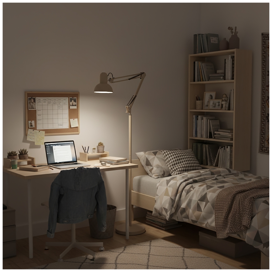 Brilagi - Lampadaire flexible TASKER 1xE27/60W/230V 184 cm beige