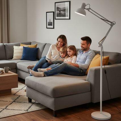 Brilagi - Lampadaire flexible TASKER 1xE27/60W/230V 184 cm blanc