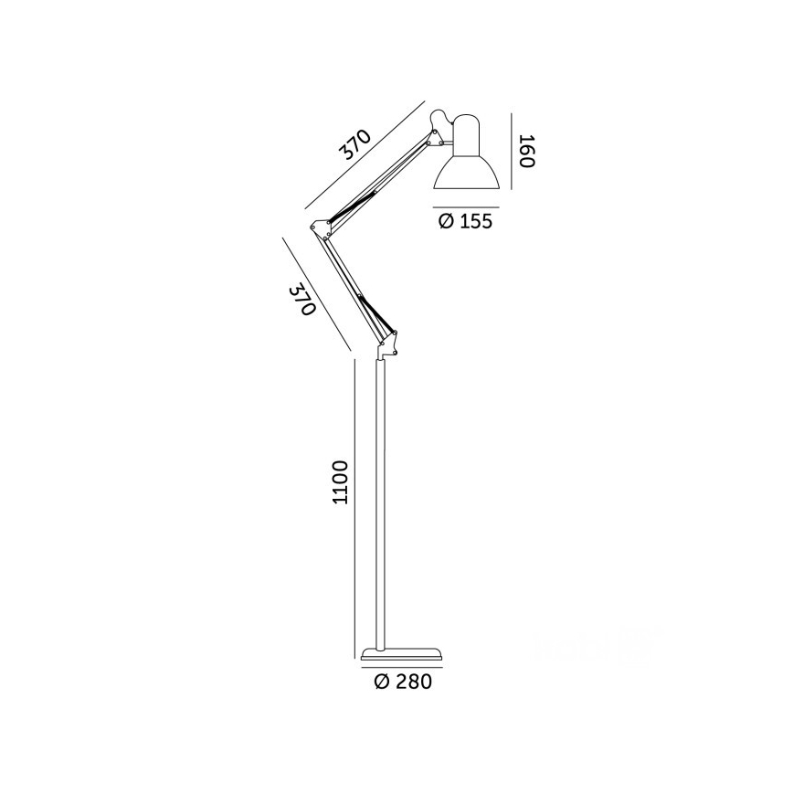 Brilagi - Lampadaire flexible TASKER 1xE27/60W/230V 184 cm blanc