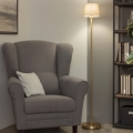 Brilagi - Lampadaire LED CERIA 1xE27/20W/230V Ø 20,5 cm gris/doré