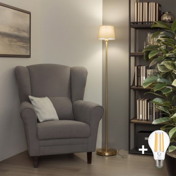 Brilagi - Lampadaire LED CERIA 1xE27/20W/230V Ø 20,5 cm gris/doré