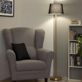 Brilagi - Lampadaire LED CERIA 1xE27/20W/230V Ø 30 cm noir/doré