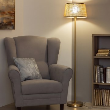 Brilagi - Lampadaire LED CERIA 1xE27/20W/230V Ø 35 cm beige/doré