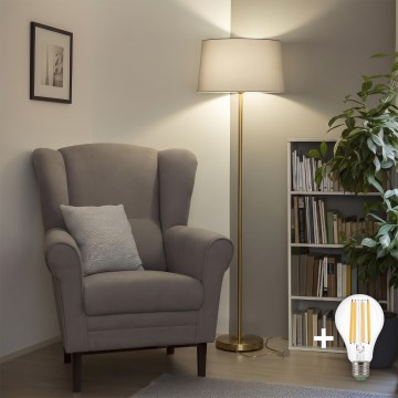 Brilagi - Lampadaire LED CERIA 1xE27/20W/230V Ø 45 cm gris/doré