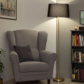 Brilagi - Lampadaire LED CERIA 1xE27/20W/230V Ø 45 cm noir/doré