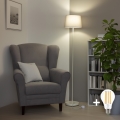 Brilagi - Lampadaire LED CERIA 1xE27/40W/230V diam. 30 cm gris/blanc