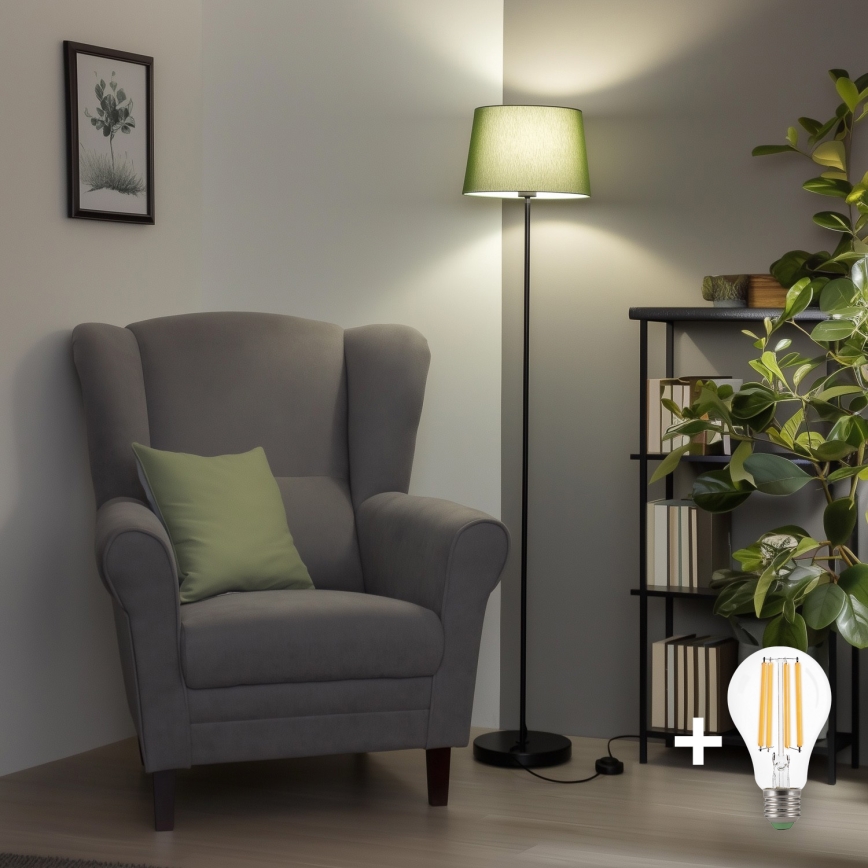 Brilagi - Lampadaire LED CERIA 1xE27/40W/230V, diam. 30 cm, vert/noir