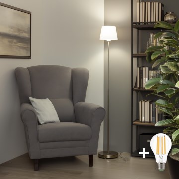 Brilagi - Lampadaire LED CERIA 1xE27/40W/230V Ø 20,5 cm blanc/chrome mat