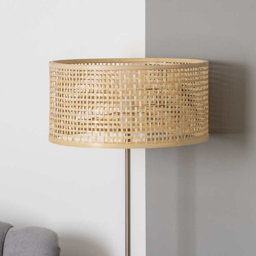 Brilagi - Lampadaire LED CERIA 1xE27/40W/230V Ø 25 cm, bambou/chrome mat