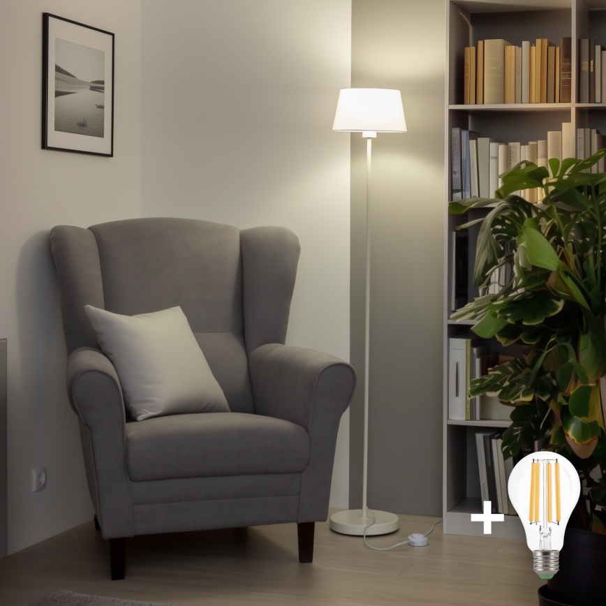 Brilagi - Lampadaire LED CERIA 1xE27/40W/230V Ø 25 cm blanc