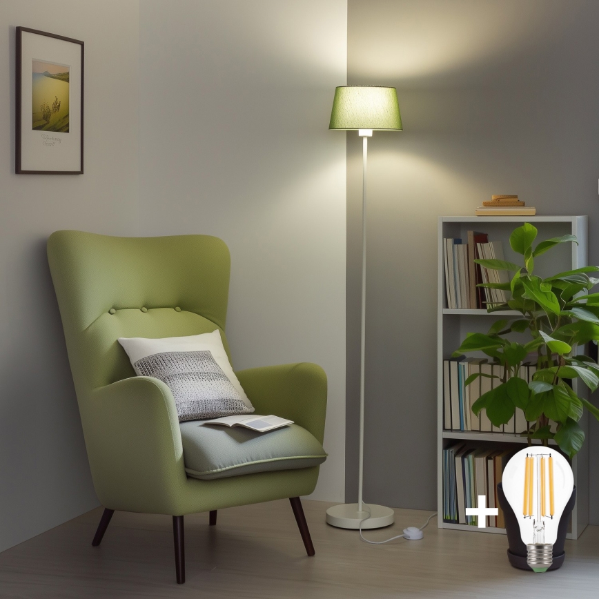Brilagi - Lampadaire LED CERIA 1xE27/40W/230V ø 25 cm vert/blanc