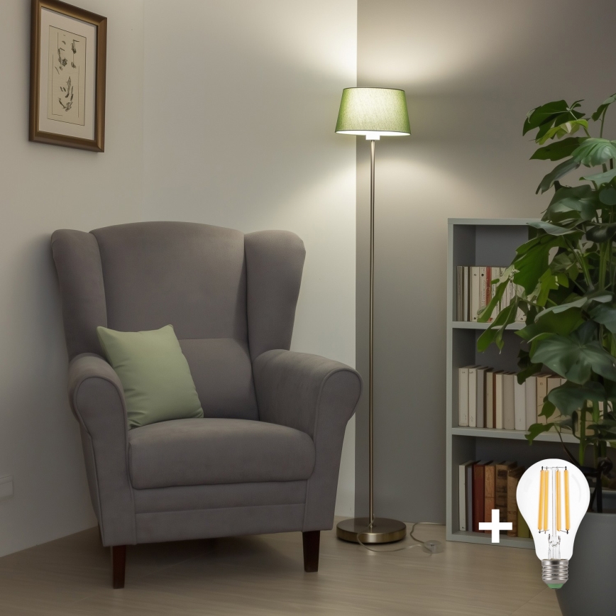 Brilagi - Lampadaire LED CERIA 1xE27/40W/230V Ø 25 cm vert/chrome mat