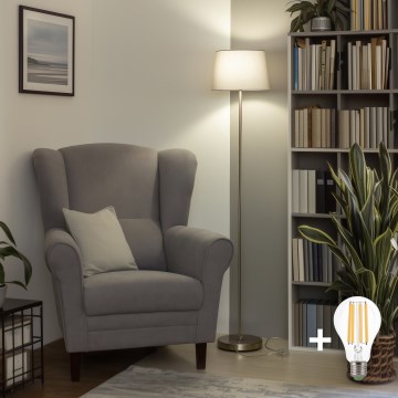 Brilagi - Lampadaire LED CERIA 1xE27/40W/230V Ø 30 cm gris/chrome mat