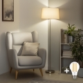 Brilagi - Lampadaire LED CERIA 1xE27/40W/230V Ø 45 cm beige/chrome mat