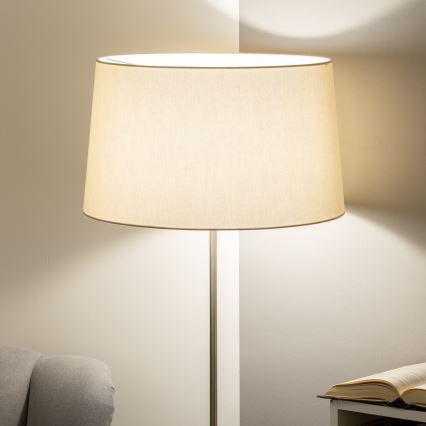 Brilagi - Lampadaire LED CERIA 1xE27/40W/230V Ø 45 cm beige/chrome mat