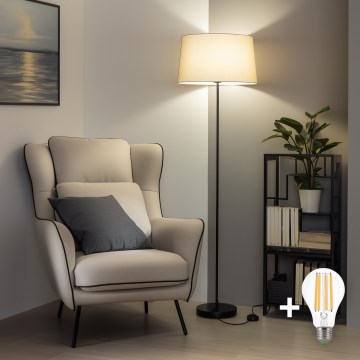 Brilagi - Lampadaire LED CERIA 1xE27/40W/230V Ø 45 cm beige/noir