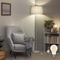 Brilagi - Lampadaire LED CERIA 1xE27/40W/230V Ø 45 cm gris/blanc