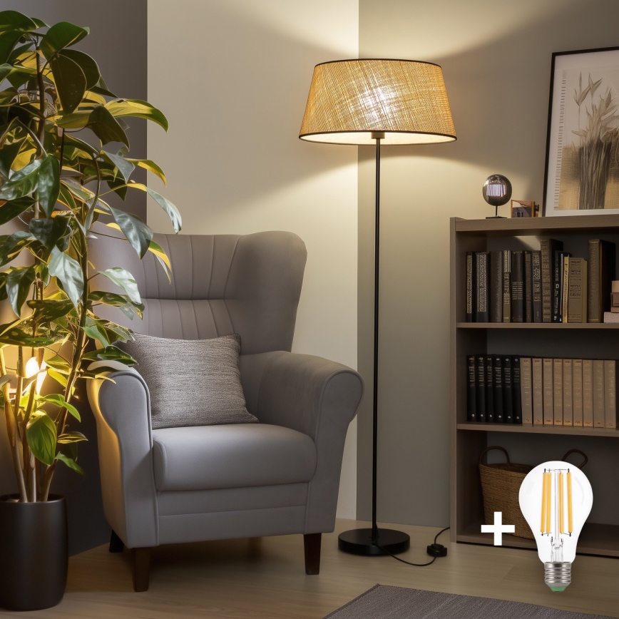 Brilagi - Lampadaire LED CERIA 1xE27/40W/230V Ø 50 cm beige/noir