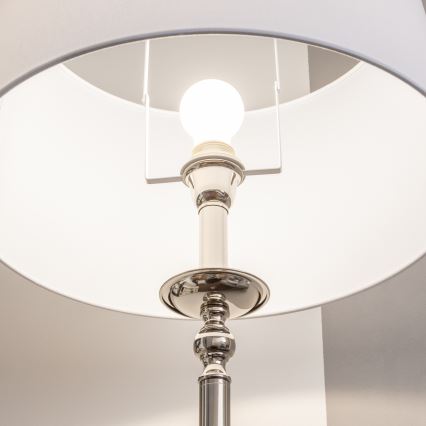 Brilagi - Lampadaire LED CERIA 1xE27/60W/230V Ø 45 cm chrome brillant/blanc