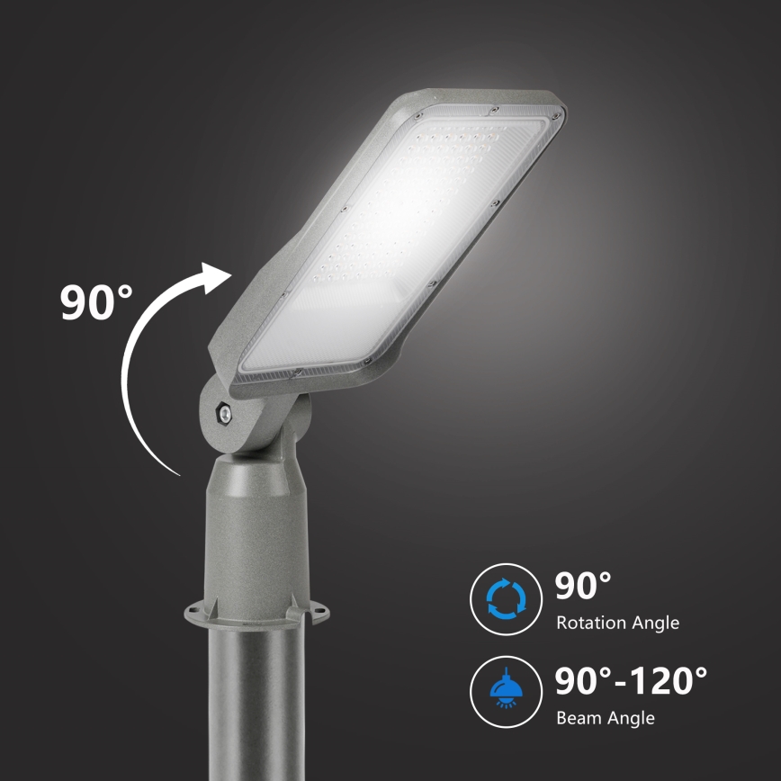 Brilagi - Lampadaire de rue LED extérieur avec mât articulé 3 m URBANLIGHT LED/50W/230V gris IP65
