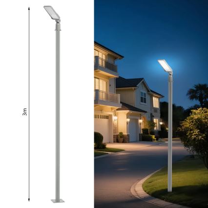 Brilagi - Lampadaire de rue LED extérieur avec mât articulé 3 m URBANLIGHT LED/50W/230V gris IP65