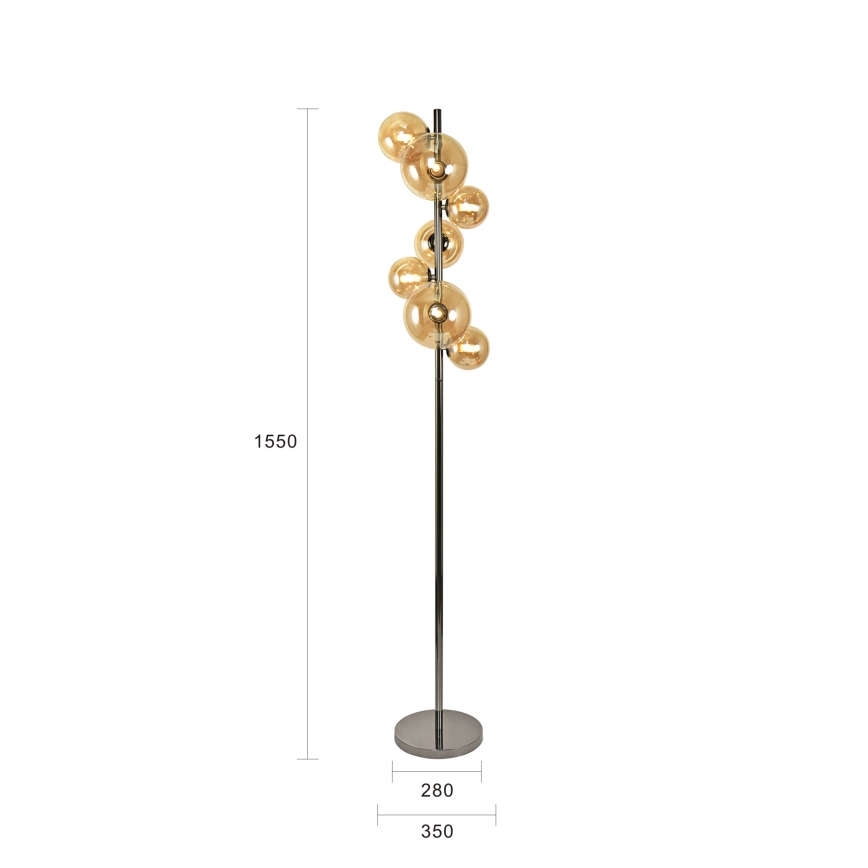 Brilagi - Lampadaire LED MILLA 7xG9/3W/230V, finition chrome noir/doré