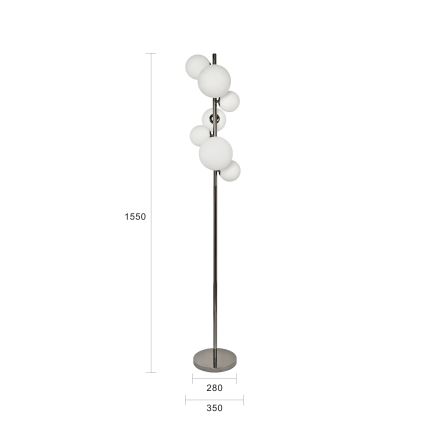 Brilagi - Lampadaire LED MILLA 7xG9/3W/230V noir chromé/blanc