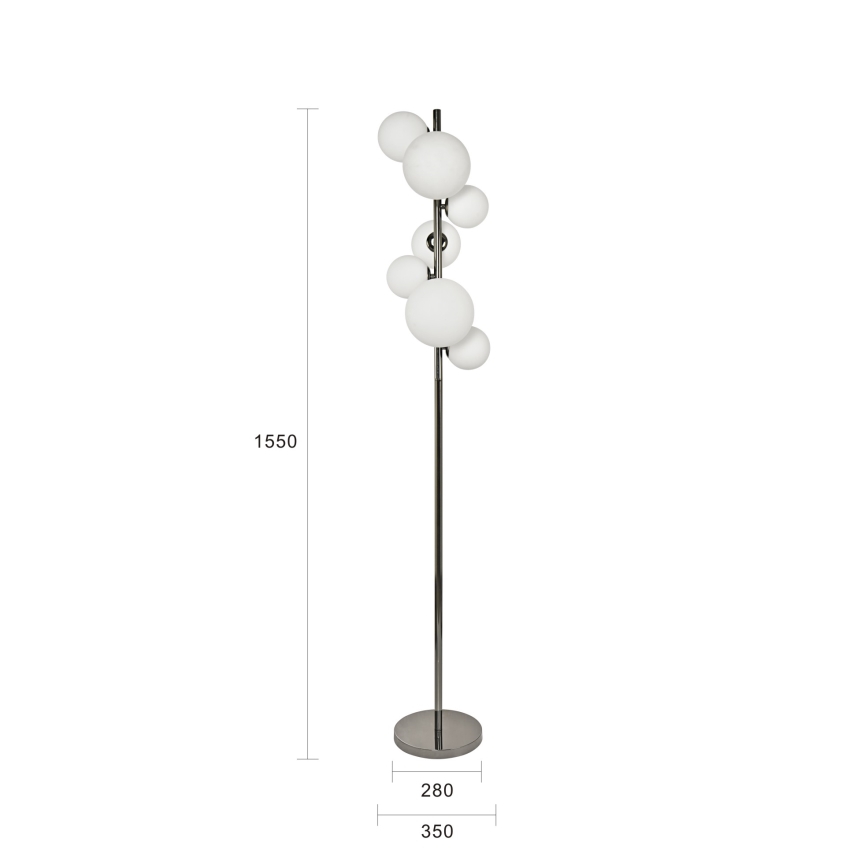 Brilagi - Lampadaire LED MILLA 7xG9/3W/230V noir chromé/blanc