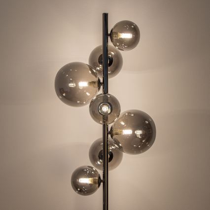 Brilagi - Lampadaire LED MILLA 7xG9/3W/230V noir chromé/fumé