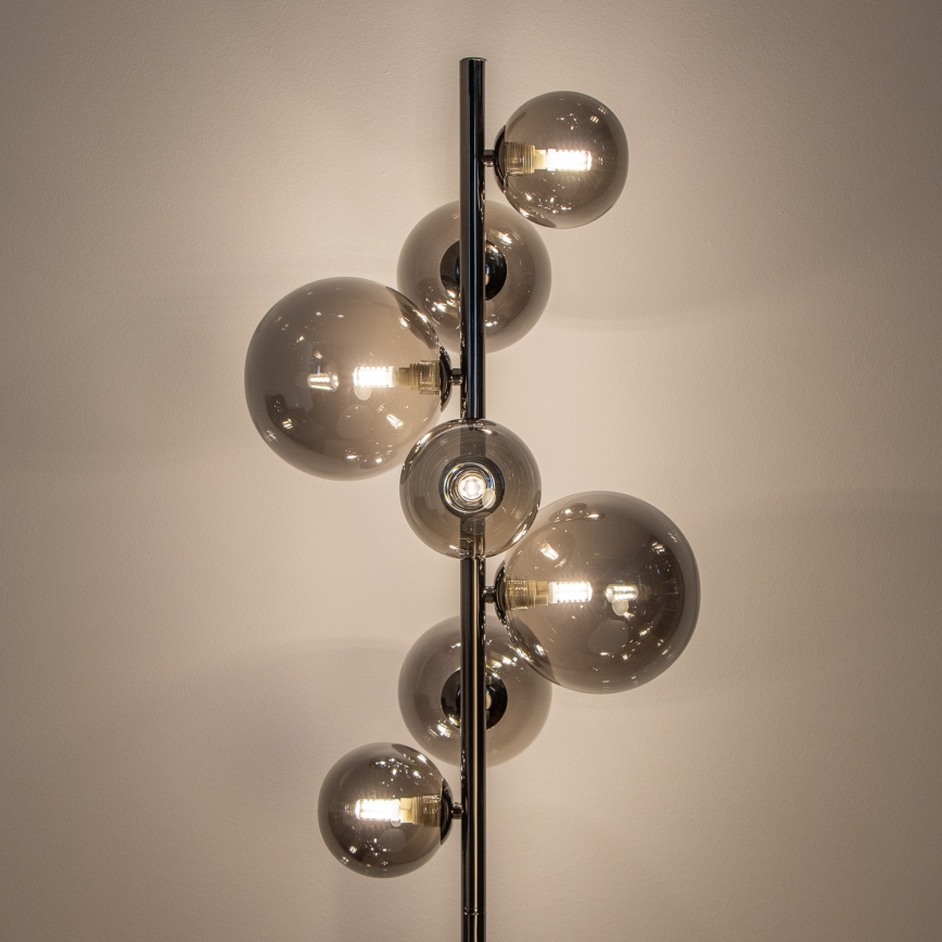 Brilagi - Lampadaire LED MILLA 7xG9/3W/230V noir chromé/fumé