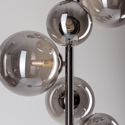 Brilagi - Lampadaire LED MILLA 7xG9/3W/230V noir chromé/fumé