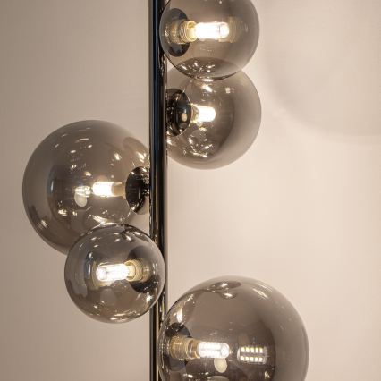 Brilagi - Lampadaire LED MILLA 7xG9/3W/230V noir chromé/fumé