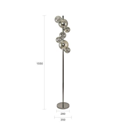 Brilagi - Lampadaire LED MILLA 7xG9/3W/230V noir chromé/fumé