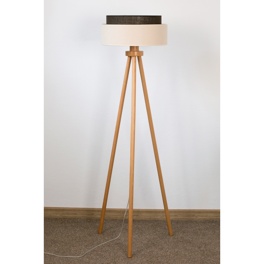 Brilagi - Lampadaire LED Style Boho 1xE27/15W/230V crème/marron