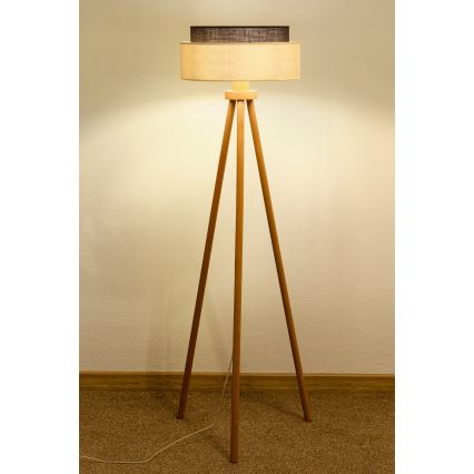 Brilagi - Lampadaire LED Style Boho 1xE27/15W/230V crème/marron