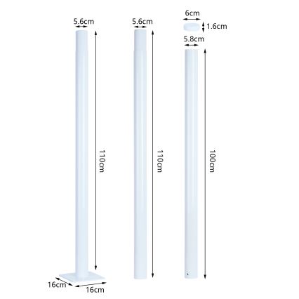 Brilagi - Lampadaire LED sur mât 3 m URBANSPARK LED/120W/230V blanc IP65