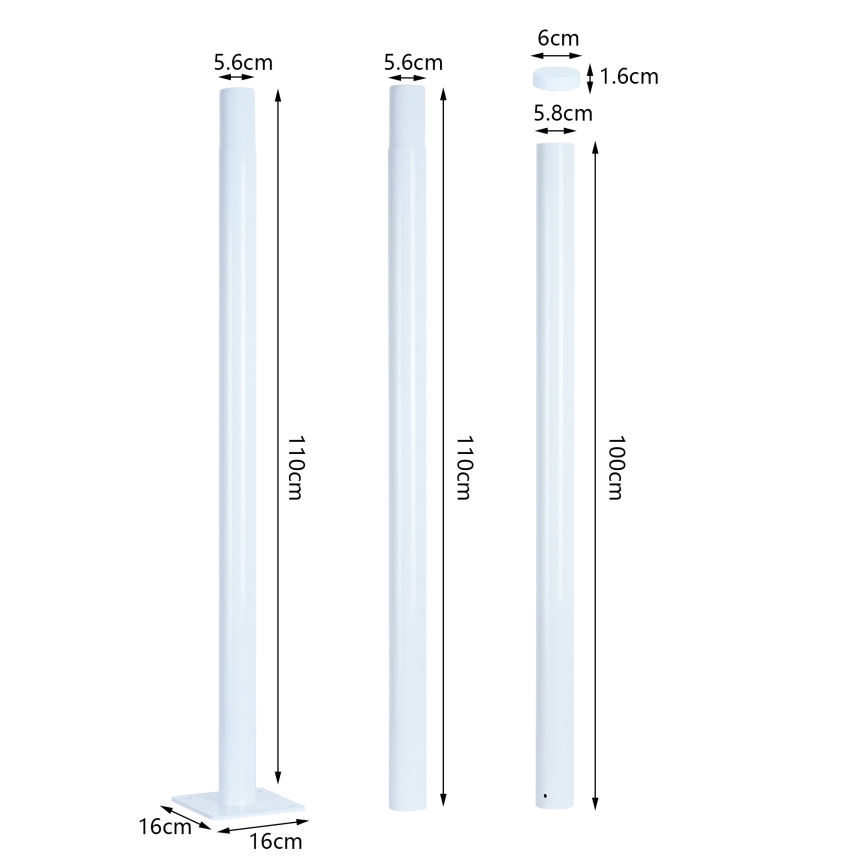 Brilagi - Lampadaire LED sur mât 3 m URBANSPARK LED/120W/230V blanc IP65